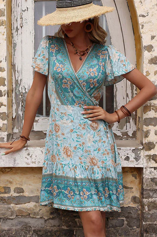 Sneak Peek Sale Floral Print Summer Midi Dress