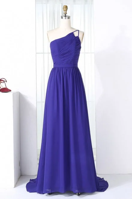 Today Only One Shoulder Straps Chiffon Bridesmaid Dress