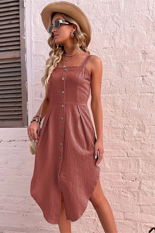 Special Savings Straps Hi-Low Long Summer Dress