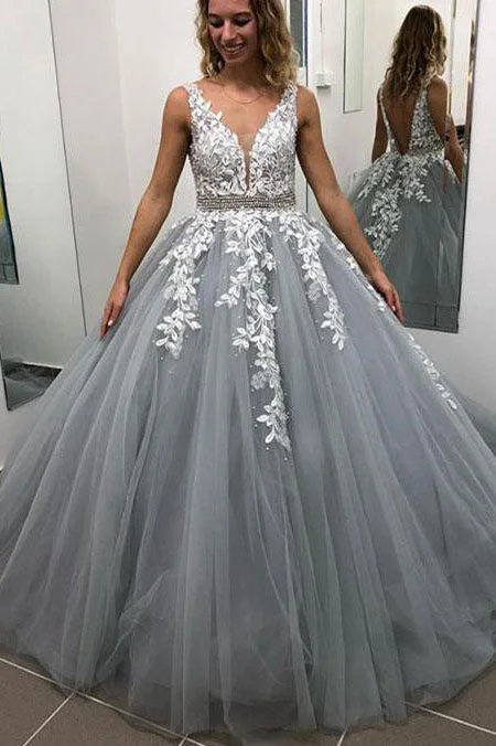 Special Price Tiered Appliques Floor Length Wedding Dress with Beading Belt