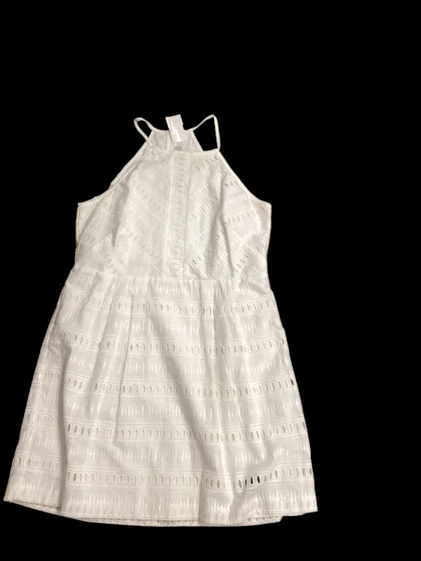 Best Deals White Dress Casual Midi Loft, Size 10