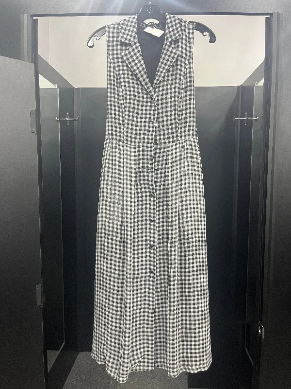 Price Drop Checked Dress Casual Midi Dkny, Size Xs