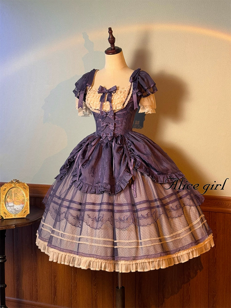 Unbeatable Prices Alice girl~Yesterday Morning Mist~Classic Lolita OP Bust-supporting Tiered Ruffles Lolita Dress