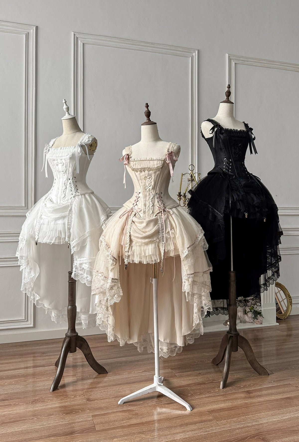 Midnight Madness Caramel Antique~Lamp Shadow~Gorgeous Lolita Corset Classic Lolita Skirt Set