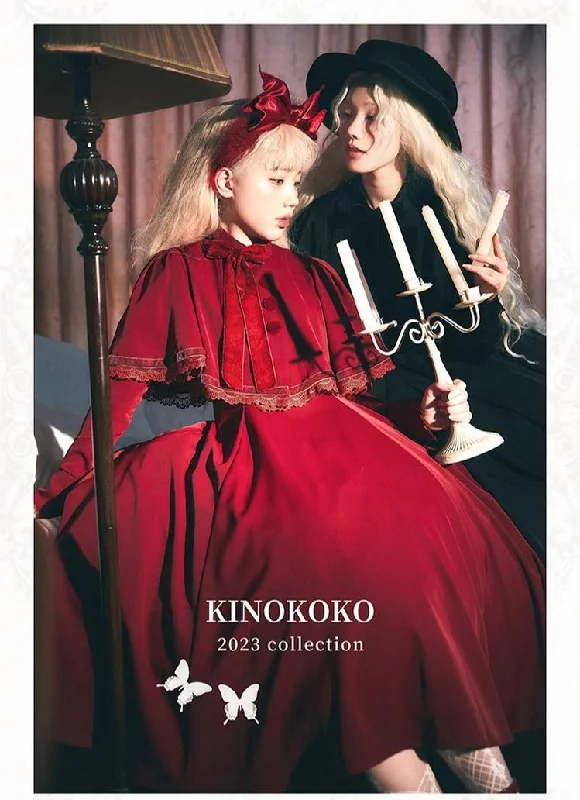 Stock Clearance KINOKOKO~Aslan Blessings~Classic Lolita OP Seven-panel Slim Fit Dress with Cape