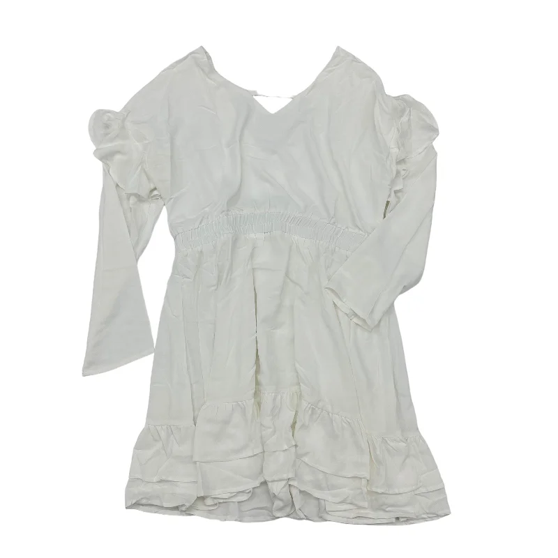 Instant Discount WHITE DRESS CASUAL SHORT by CLOTHES MENTOR Size:XL