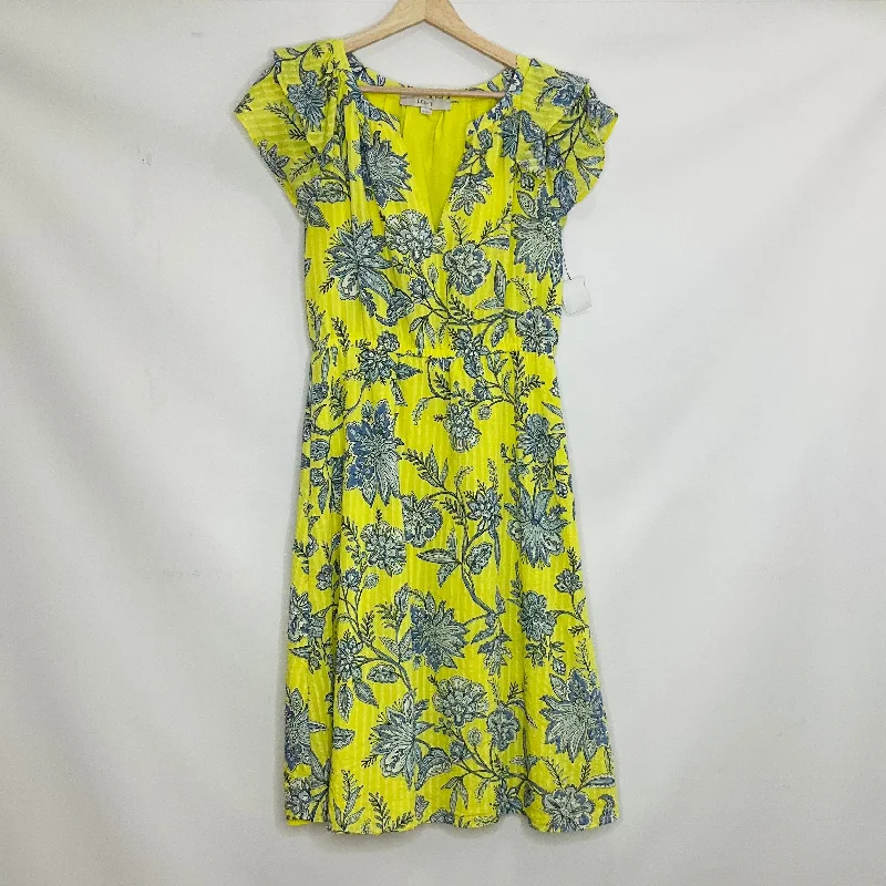 Price Drop Yellow Dress Casual Midi Loft, Size Xs