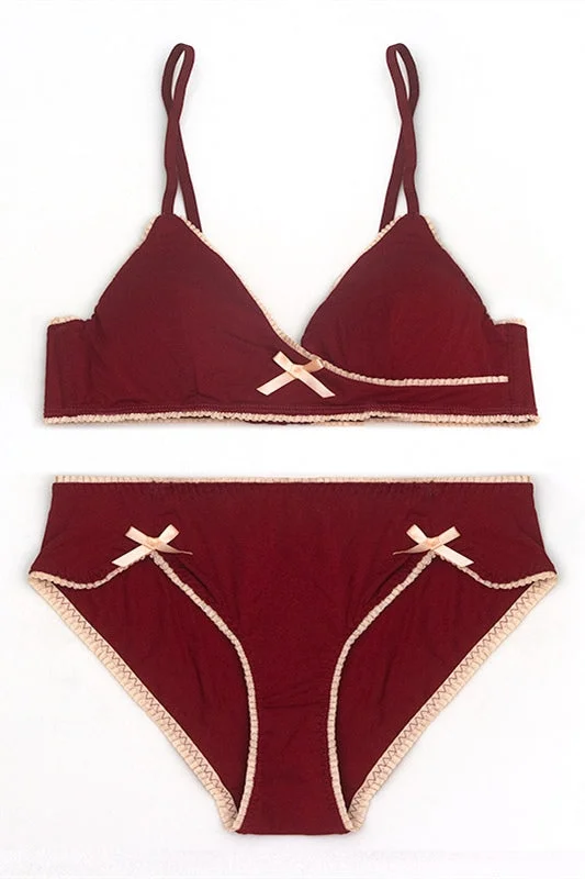 Special Buy Cute Triangle Burgundy Lingerie Set