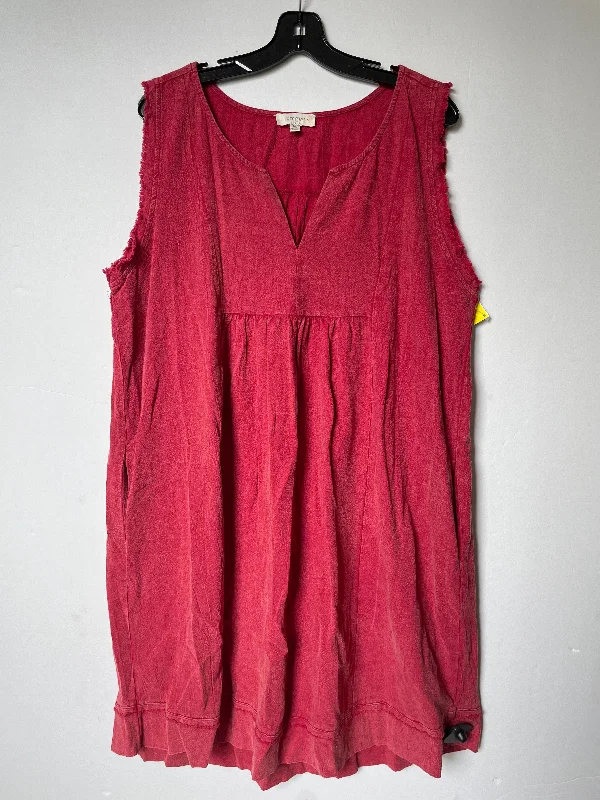 Flash Sale Red Dress Casual Short Umgee, Size 1x