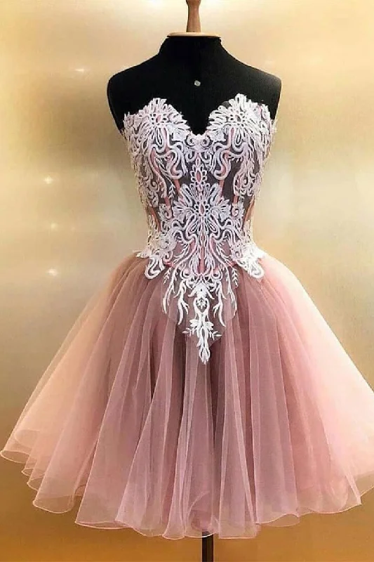 Fantastic Deals Cute Sweetheart Blush Short Homeocoming Dress