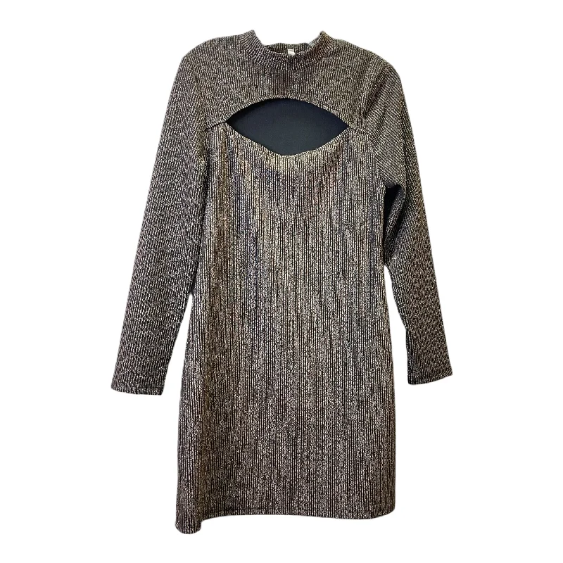 Online Specials Gold Dress Party Midi By Rewind, Size: 1x