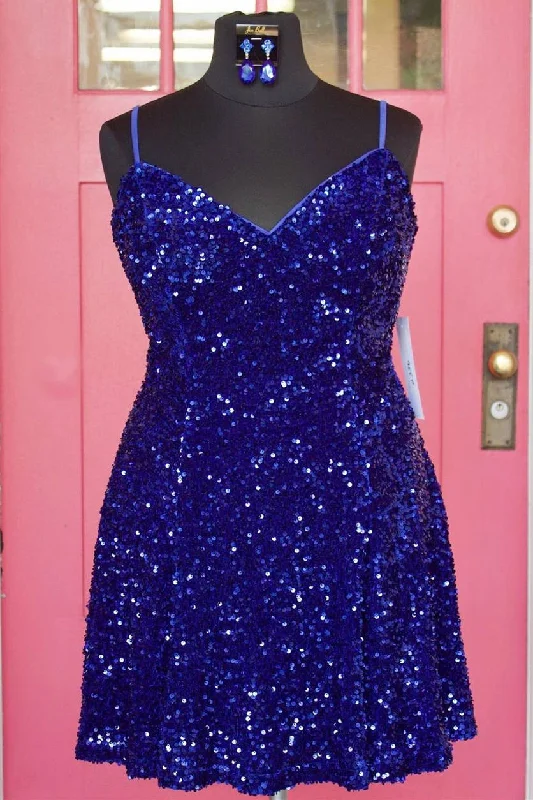 Deal Dash A-Line Plus Size Short Royal Blue Homecoming Dress