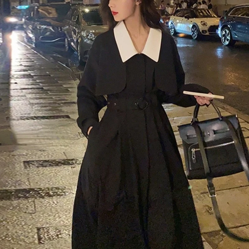 Discount Deals Back to College Elegant Black Midi Shirt Dress Women Gothic One Piece Dress Korean Fashion Y2k Vintage Trench Dress Office Lady Autumn Chic Discount Deals Back to College Elegant Black Midi Shirt Dress Women Gothic One Piece Dress Korean Fashion Y2k Vintage Trench Dress Office Lady Autumn Chic