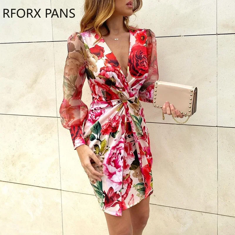 Early Access Back to College Mesh Floral Print Twisted Waist Midi Dress Elegant Night Out Bodycon Party Dress Early Access Back to College Mesh Floral Print Twisted Waist Midi Dress Elegant Night Out Bodycon Party Dress