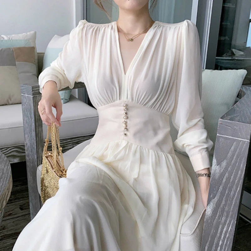 Big Discounts Elegant Dress Women Solid Long Sleeve Fairy Party Dress Office Lady Sexy V-Neck Loose Midi Dress Spring Clothing Female Big Discounts Elegant Dress Women Solid Long Sleeve Fairy Party Dress Office Lady Sexy V-Neck Loose Midi Dress Spring Clothing Female