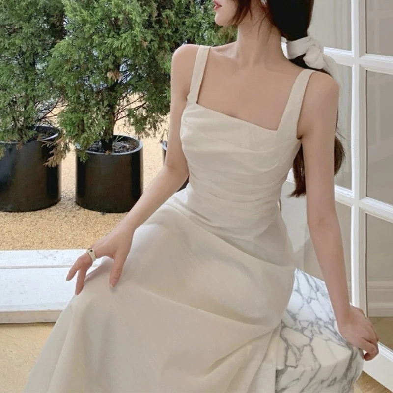 Bonus Savings French Elegant Midi Dresses Women Korean Fahion Sleeveless Sweet Casual Dress Females Chic Evening Party Dresses Summer Bonus Savings French Elegant Midi Dresses Women Korean Fahion Sleeveless Sweet Casual Dress Females Chic Evening Party Dresses Summer