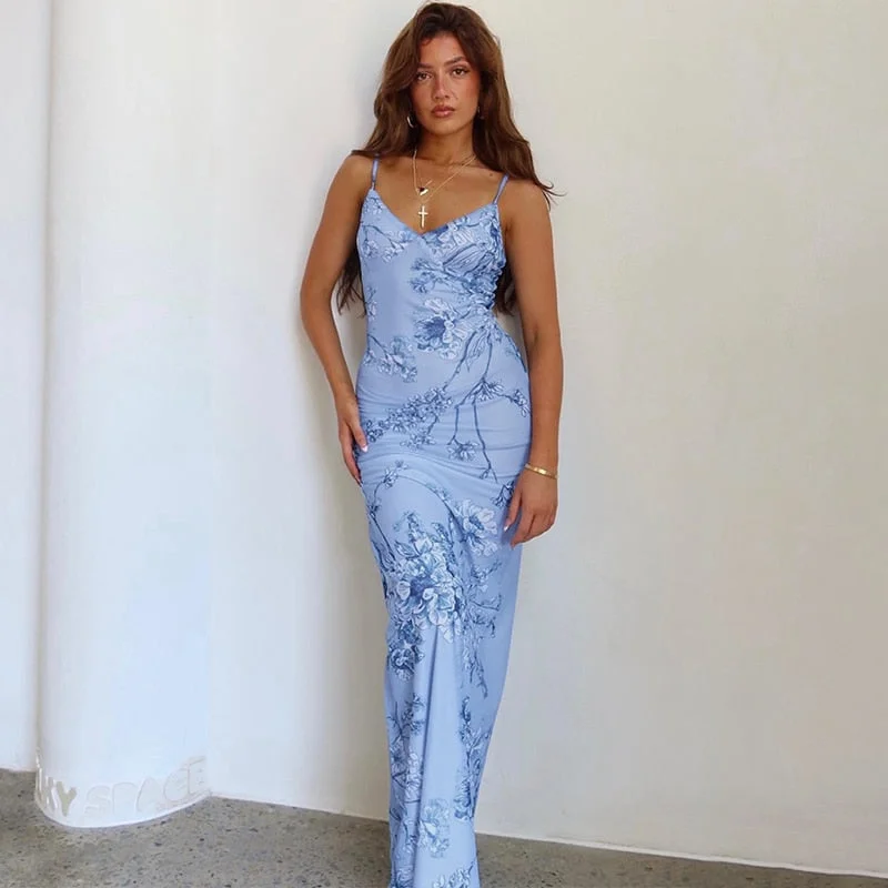Loyalty Reward Awakecrm Joskaa Women's New Summer Ins Style Elegant Backless V-neck Print Spaghetti Strap Bodycon Long Maxi Party Evening Dress Loyalty Reward Awakecrm Joskaa Women's New Summer Ins Style Elegant Backless V-neck Print Spaghetti Strap Bodycon Long Maxi Party Evening Dress
