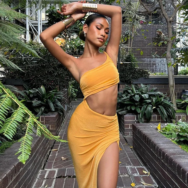 Exclusive Preview Awakecrm Joskaa Women's Summer Hollow Out Side Bra One Shoulder Backless Irregular Slit Cutout Maxi Party Beach Dress Exclusive Preview Awakecrm Joskaa Women's Summer Hollow Out Side Bra One Shoulder Backless Irregular Slit Cutout Maxi Party Beach Dress