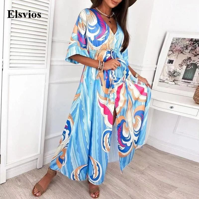 Factory Direct Sale Awakecrm Summer Casual Drawstring Waist Beach Long Dress Sexy V Neck Button Split Party Dress Women Autumn Vintage Print Boho Maxi Dress Factory Direct Sale Awakecrm Summer Casual Drawstring Waist Beach Long Dress Sexy V Neck Button Split Party Dress Women Autumn Vintage Print Boho Maxi Dress