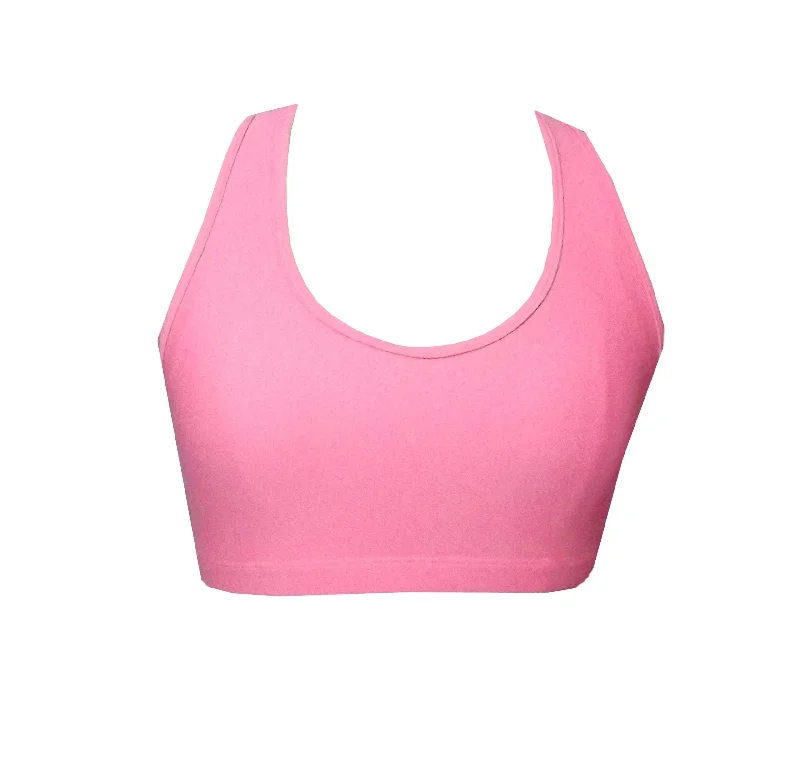 Seasonal Sale Coral Pink High Impact Crop Top feat Keyhole Racerback BK24CP