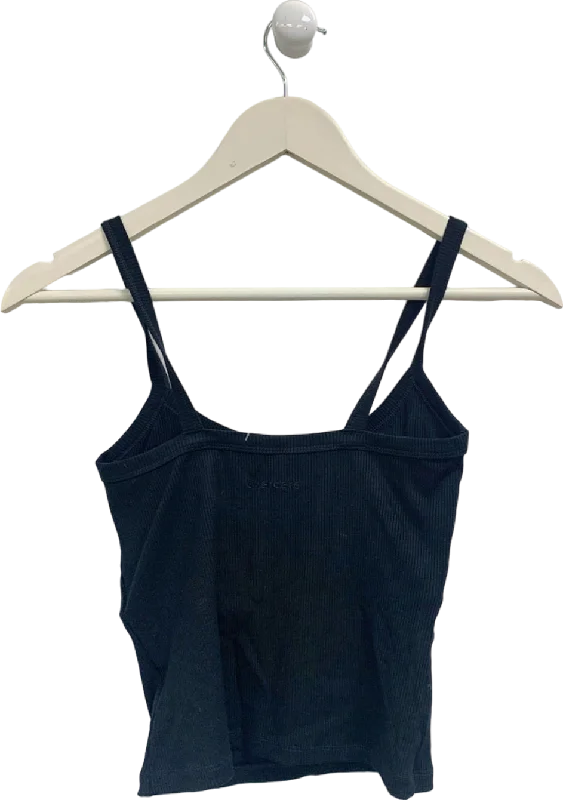 Today Only Exercere Black Ribbed Tank Top UK S
