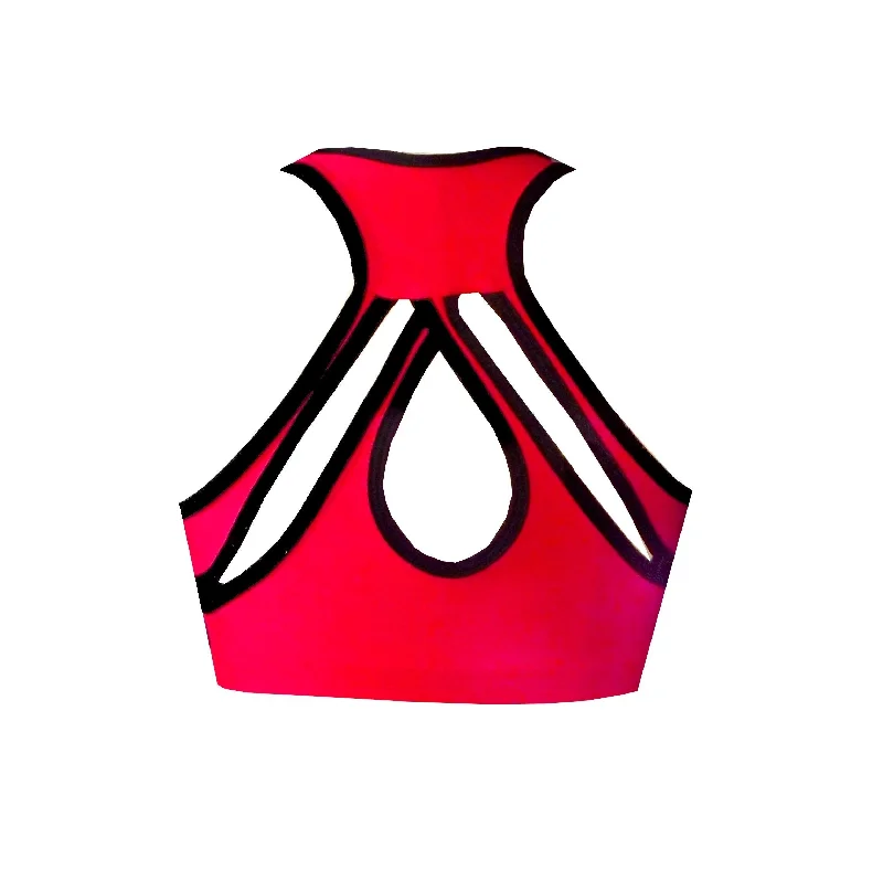 Doorbuster Deal Red Slice Sports Crop Top BK104