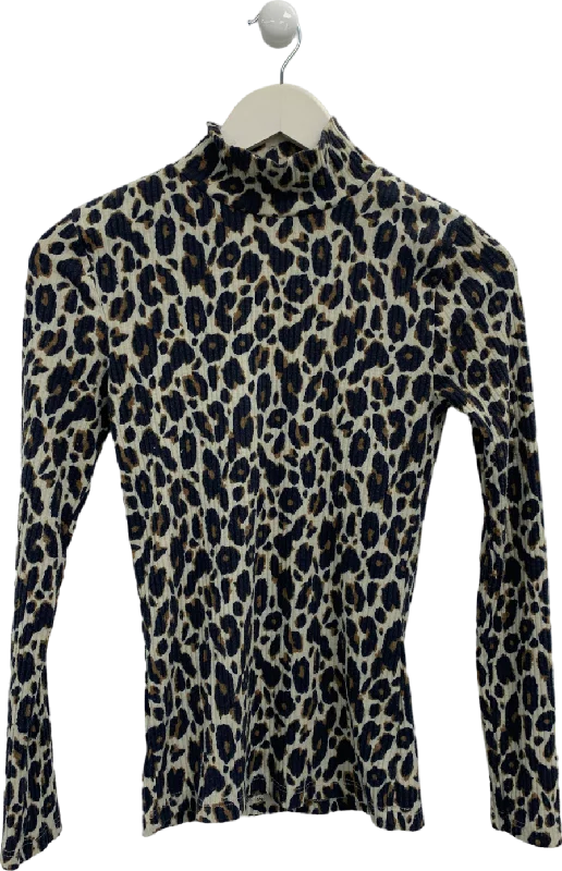 Stock Up and Save River Island Black Leopard Print Long Sleeved Top UK 8