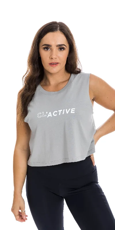 Exclusive Offers Steel Grey CL Active Crop Tank