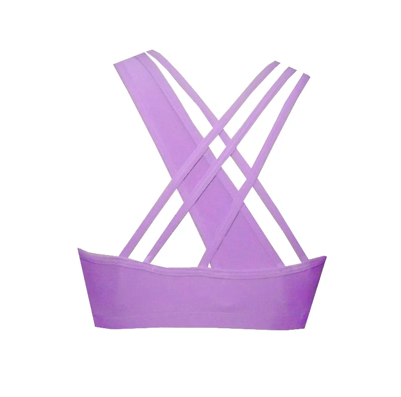 Midnight Madness Strappy Lilac Sports Crop Top BK130