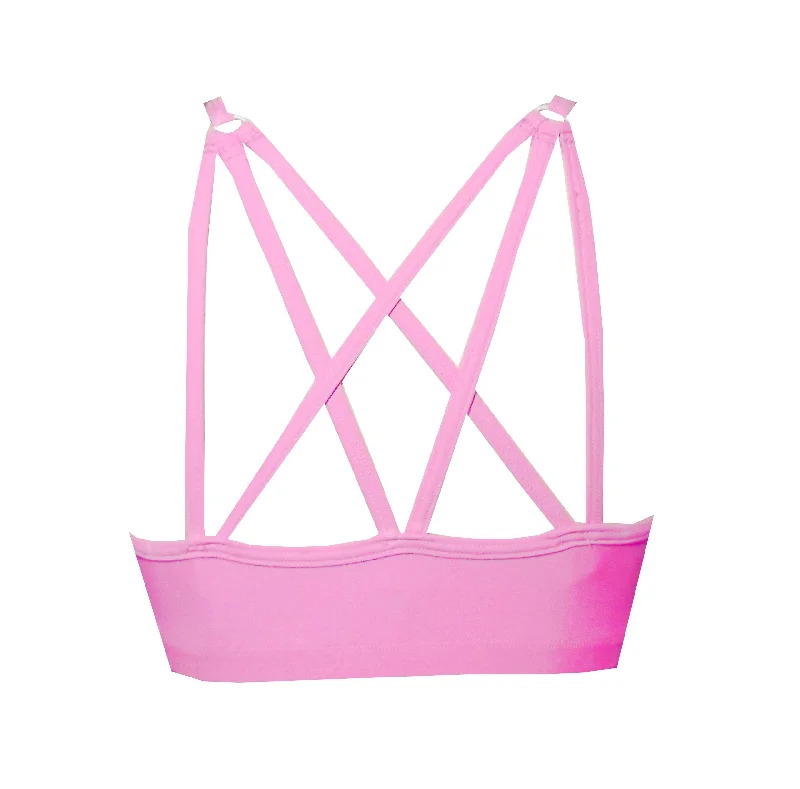 Limited Stock Strappy Powder Pink Crop Top BK117pnk