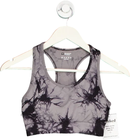 Unmissable Offer Unbranded Black Tie-Dye Sports Bra UK S