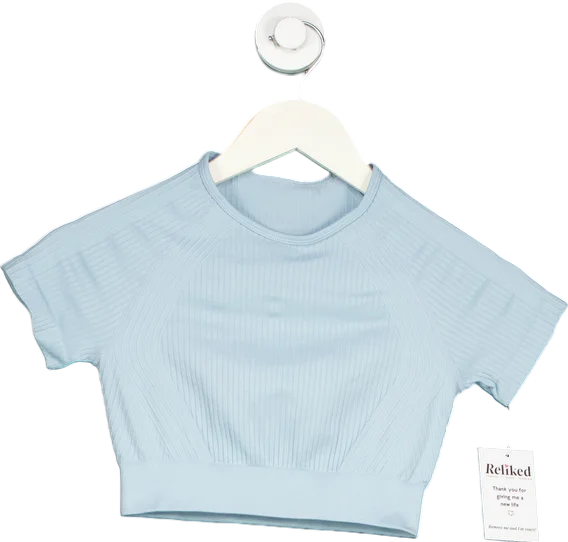 Buy More, Save More Unbranded Blue Ribbed Crop Top UK XS