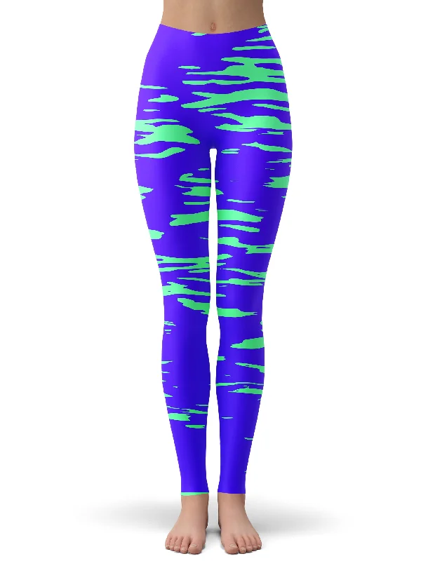 Year-End Clearance Purple Mint Rave Zebra Stripe Leggings