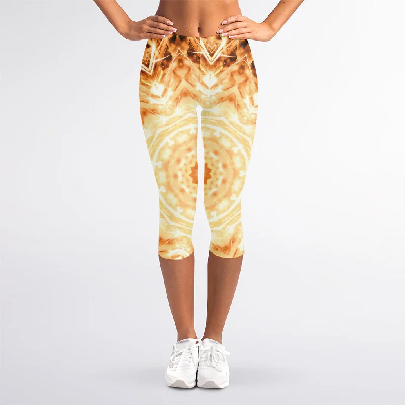 Fantastic Deals Shining Kaleidoscope Print Women's Capri Leggings