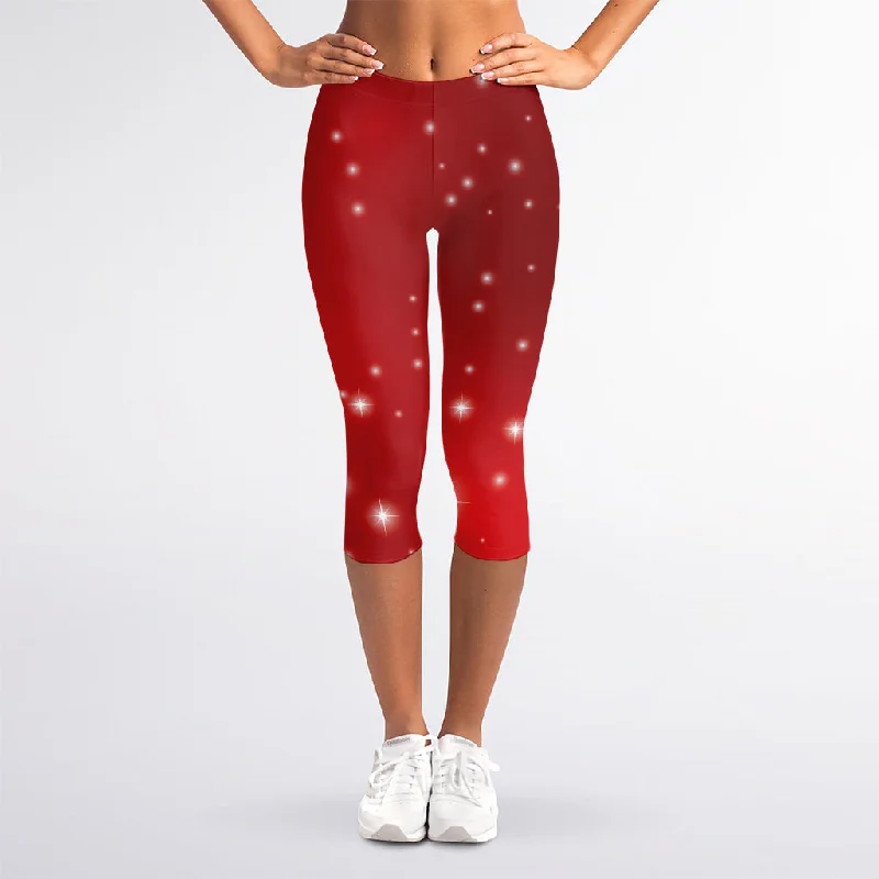Don't Miss Shiny Sparkle Print Women's Capri Leggings