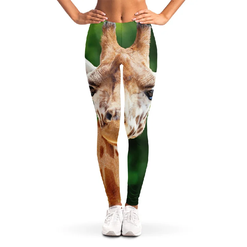 Discount Mania Smiley Face Giraffe Print Women's Leggings