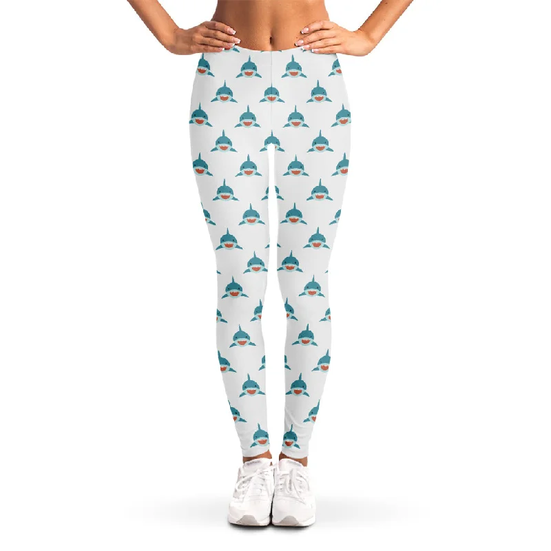 Clearance Items Smiley Shark Pattern Print Women's Leggings