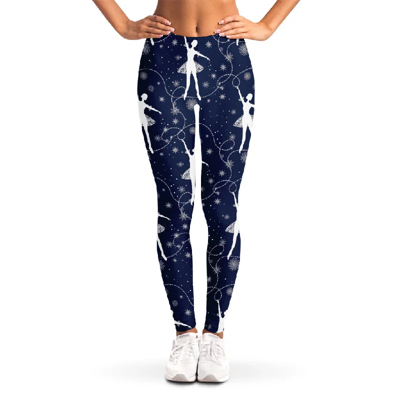 Exclusive Offers Snowflake Ballet Pattern Print Women's Leggings