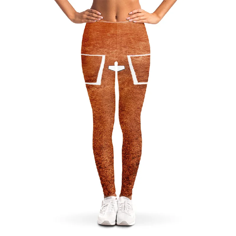 Super Bargain Softball Playing Field Print Women's Leggings