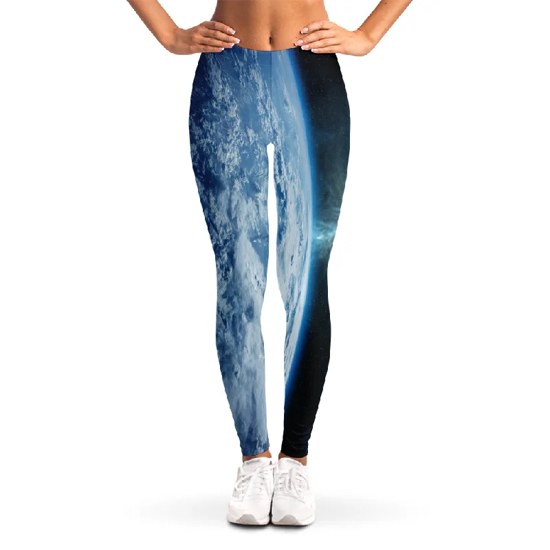 Hurry In Space And Earth Print Women's Leggings