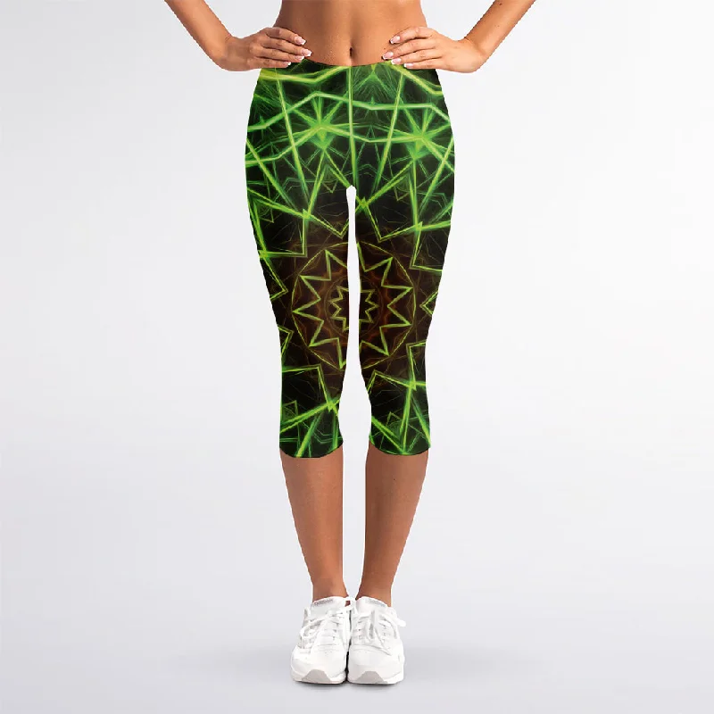 Flash Sale Sparkle Kaleidoscope Print Women's Capri Leggings