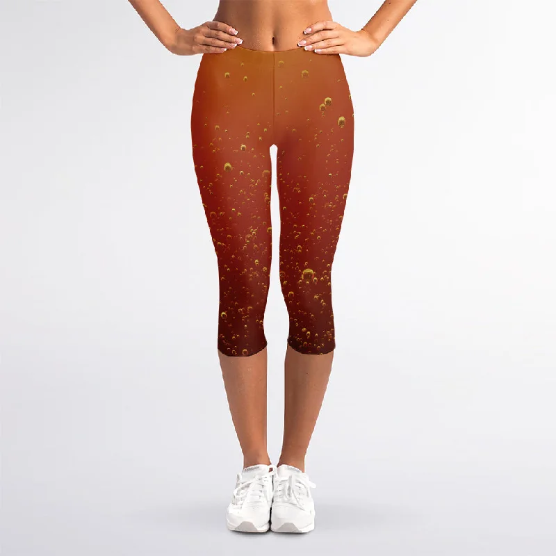 Limited Stock Sparkling Cola Print Women's Capri Leggings