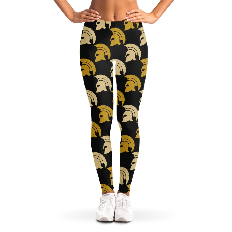 Major Savings Spartan Warrior Helmet Pattern Print Women's Leggings