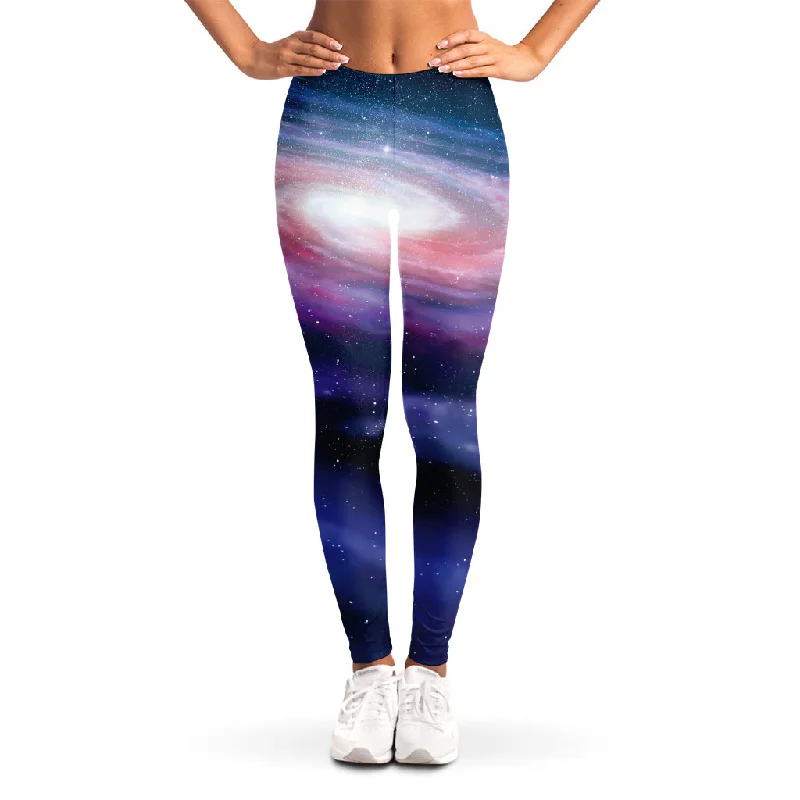 Closeout Spiral Milky Way Print Women's Leggings