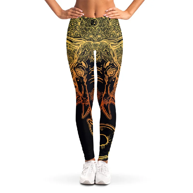 Deal Mania Spiritual Elephant Mandala Print Women's Leggings