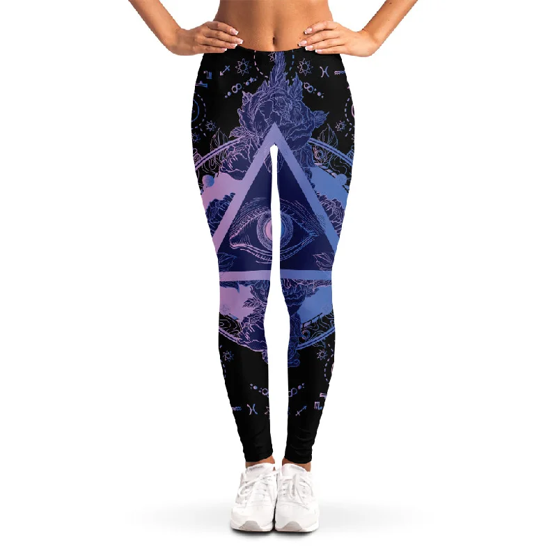 Overstock Sale Spiritual Eye of Providence Print Women's Leggings