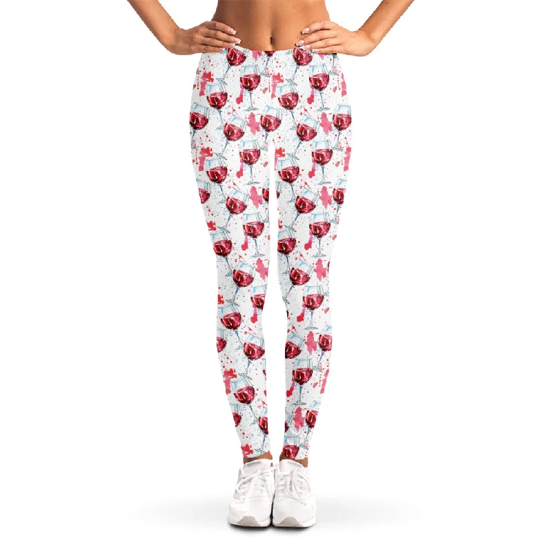 Blowout Sale Splash Wine Pattern Print Women's Leggings