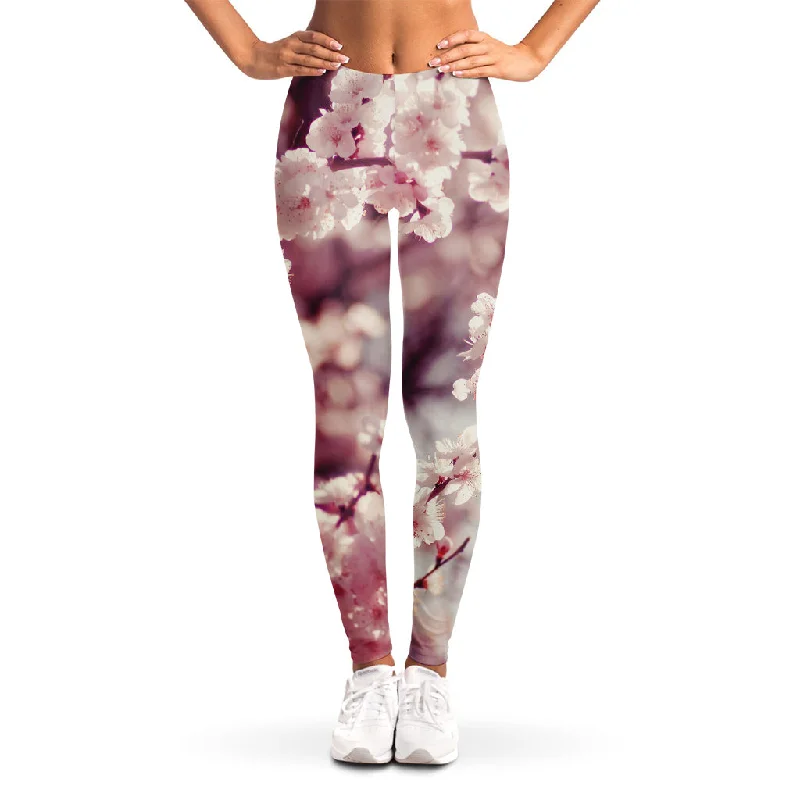 Deal Frenzy Spring Cherry Blossom Print Women's Leggings