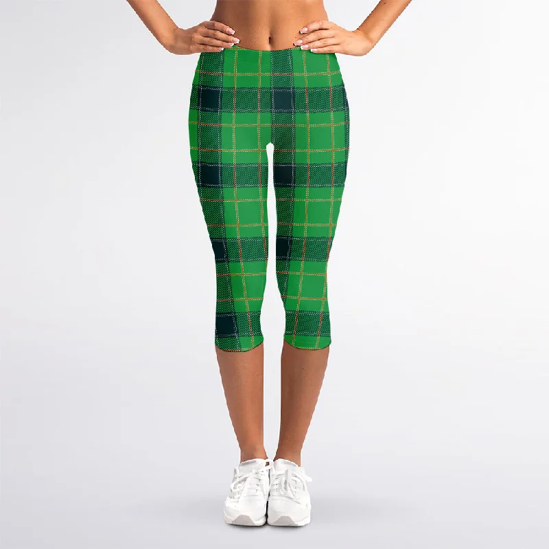 Lowest Prices St. Patrick's Day Scottish Plaid Print Women's Capri Leggings