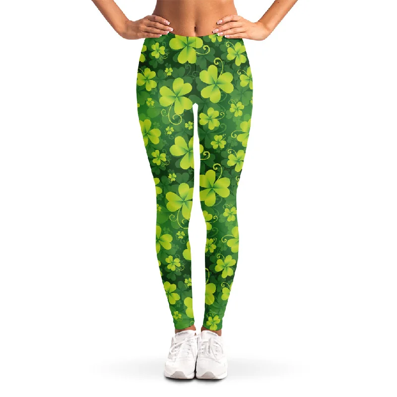 Last Chance St. Patrick's Day Shamrock Pattern Print Women's Leggings